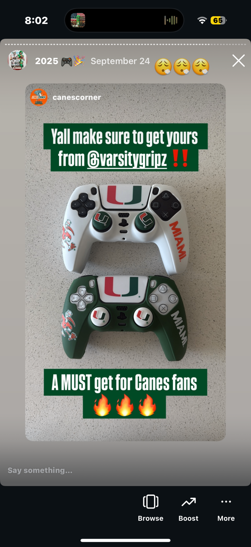 Miami fan setup shared by @canescorner