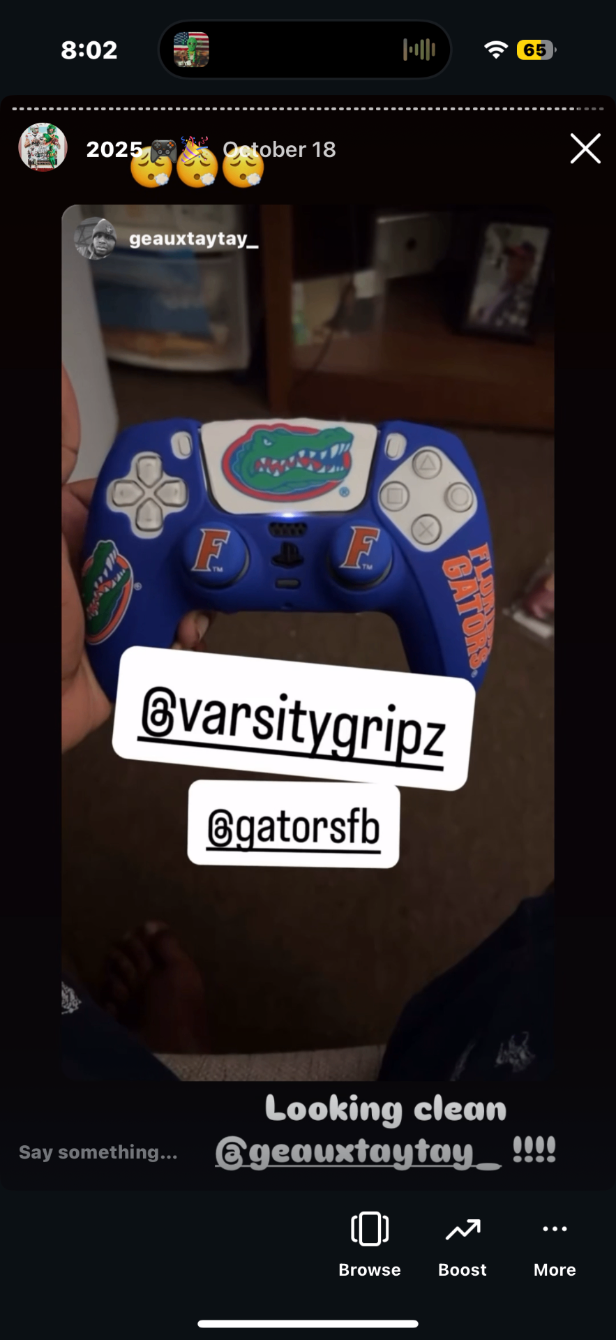 Florida fan setup shared by @geauxtaytay_
